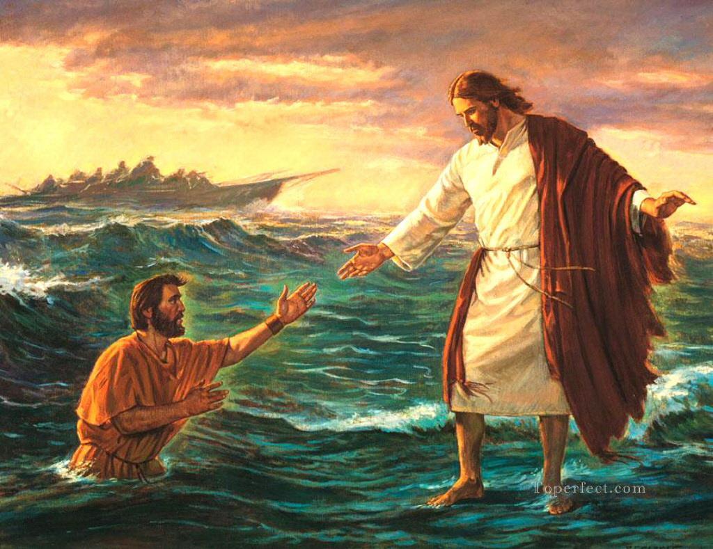 Jesus auf Meer Religiosen Christentum Ölgemälde